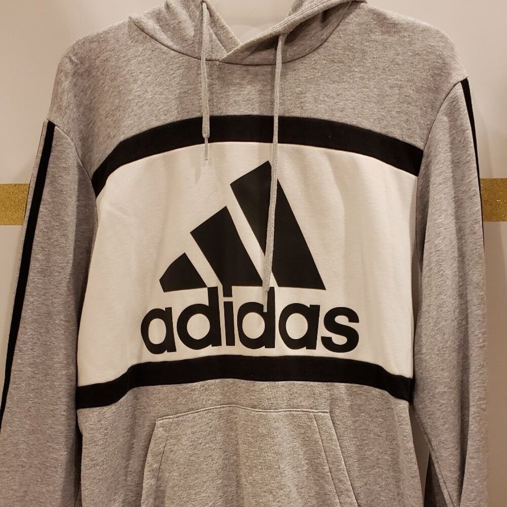 Adidas Hoodie Kangaroo Pocket Youth Boys Large 14/16 Gray